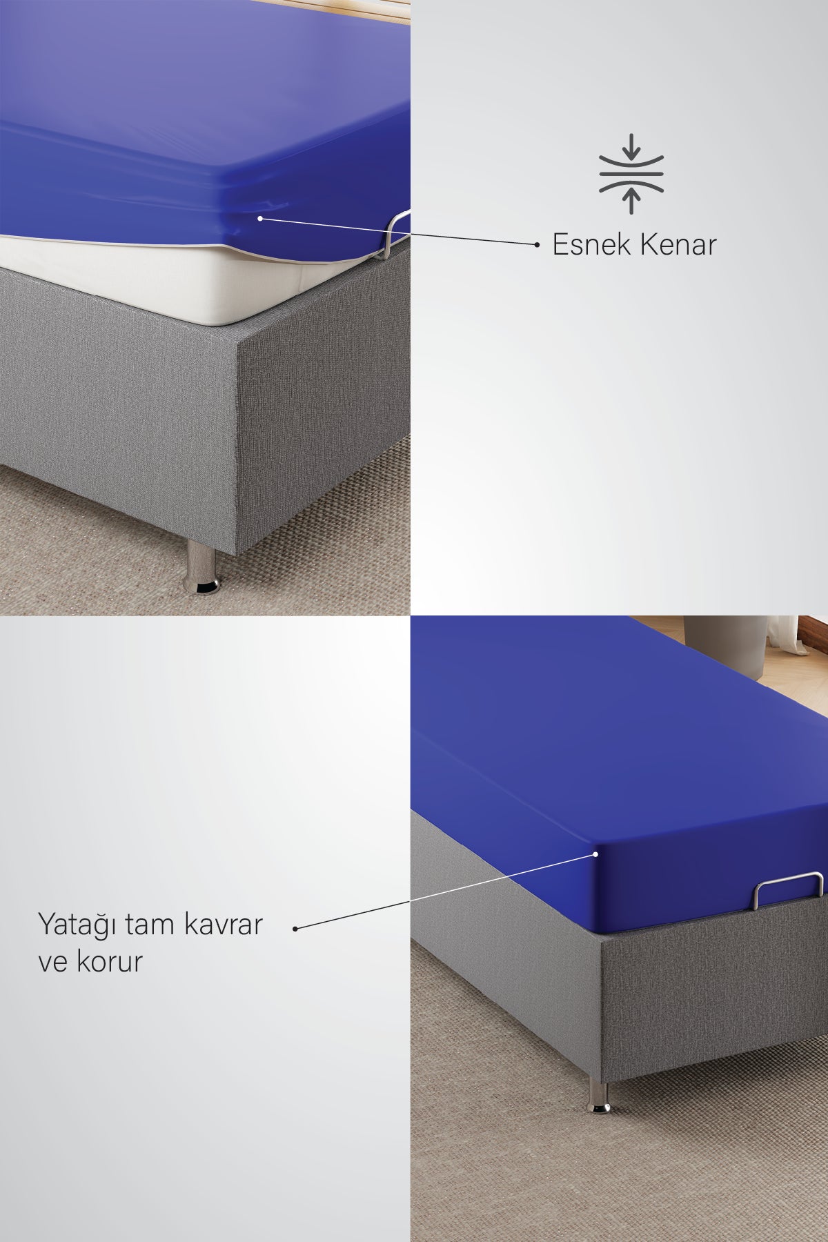 Alez Fitted Pu Kumaş Sıvı Geçirmez Koruyucu