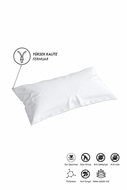 Yastık Kılıfı 50x70 cm PU Sıvı Geçirmez Antibakteriyel Yastık Koruyucu