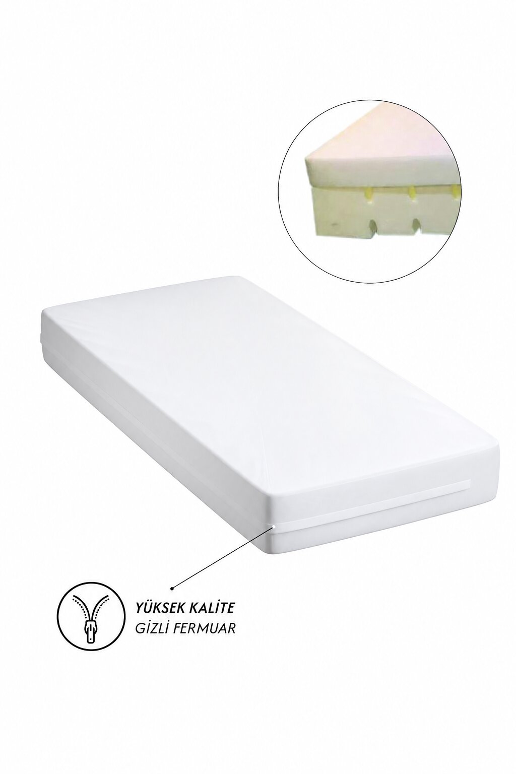 Hasta Yatağı 90x190x14 cm Kuş Tüyü Konforlu PU Kaplı Sıvı Geçirmez Ortopedik Yatak