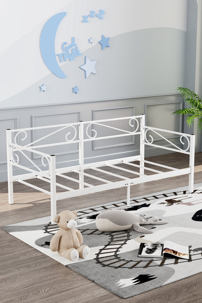 Luna Daybed Metal Karyola – Siyah Ölçü Seçenekli | Yan & Arka Ferforce Destekli