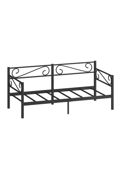 Luna Daybed Metal Karyola – Siyah Ölçü Seçenekli | Yan & Arka Ferforce Destekli